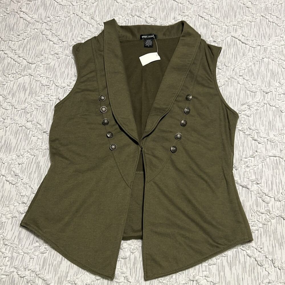 Wet Seal Olive‎ Green Women’s Vest Size XL